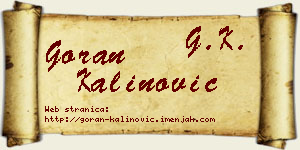 Goran Kalinović vizit kartica